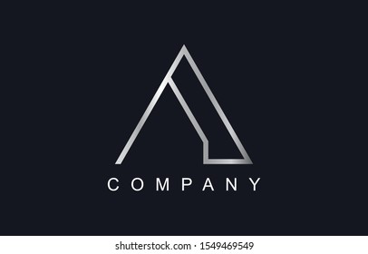 Initial A Modern Elegant Design Logo Concept. Letter A Symbol Logo with premium style and silver colors for your business.