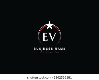 Imagen vectorial de la carta del logotipo profesional inicial moderno EV ve