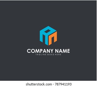 AN initial modern hexagon symbol icon letter logo brand company design vector EPS 10