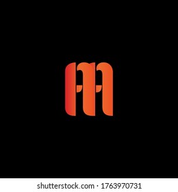 Letra inicial moderna monograma de logotipo comercial AA con color naranja degradado