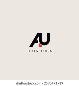 Initial modern letter AU, UA or AU logo icon design template vector, Initial Based Alphabet Icon Logo in Editable Vector Format