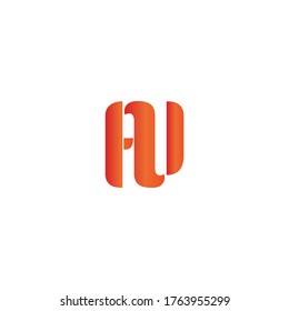 Letra inicial moderna AV logotipo de negocios monograma con color naranja degradado