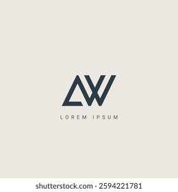 Initial modern letter AW, WA or AW logo icon design template vector, Initial Based Alphabet Icon Logo in Editable Vector Format