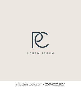 Initial modern letter CP, PC or CP logo icon design template vector, Initial Based Alphabet Icon Logo in Editable Vector Format