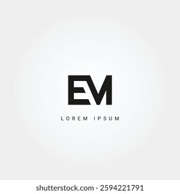 Initial modern letter EM, ME or EM logo icon design template vector, Initial Based Alphabet Icon Logo in Editable Vector Forma