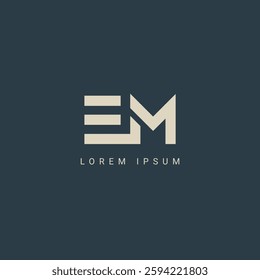 Initial modern letter EM, ME or EM logo icon design template vector, Initial Based Alphabet Icon Logo in Editable Vector Forma