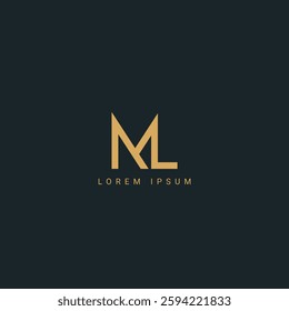 Initial modern letter ML, LM or ML logo icon design template vector, Initial Based Alphabet Icon Logo in Editable Vector Format