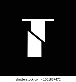 Initial Modern Brief geschnitten T Vektorlogo Design.