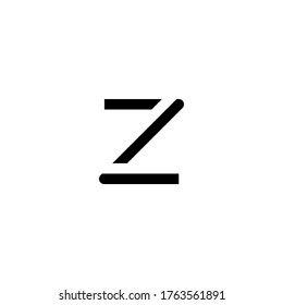 Monograma con logotipo de letra inicial moderna Z de color negro
