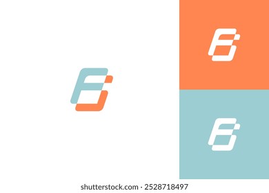 anfängliches modernes Buchstabenzeichen-Logo-Design, einfache farbige Logo-Vorlage