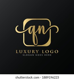 Ursprüngliche moderne Luxus-Letter QN Logo Design Vectorvorlage