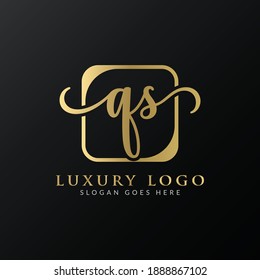 Initial Modern Luxury QS Letter Logo Design vector Template
