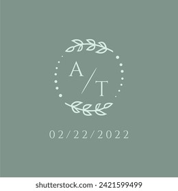 AT Erstmalige, moderne Monogramm-Hochzeit mit Kreativkreislinie