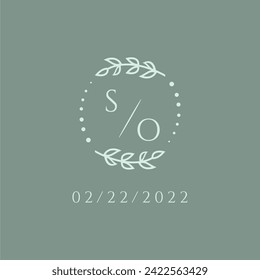 SO initial modern monogram wedding with creative circle line