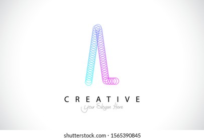 Initial A Modern Trendy Design Logo Concept. Letter A Icon Logo with circle and line style Vector Illustration.