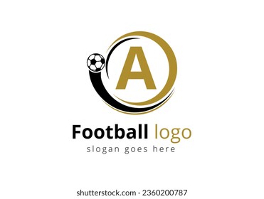 Initial A monogram alphabet with Football Logo Design Vector Template. Football Club Symbol. business, and company identity.