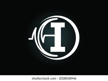 Alfabeto monograma inicial con impulso de salud. Vector de diseño de icono del logotipo de latido. emblema de letra. Logo para negocios médicos o de salud e identidad de la empresa