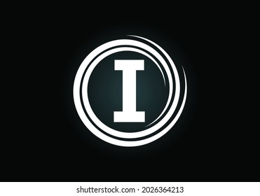 Alfabeto monograma inicial I en espiral. Diseño de logotipo de desbordamiento de espiral giratoria. emblema de letra.  Logo vectorial moderno para el negocio, e identidad de la empresa