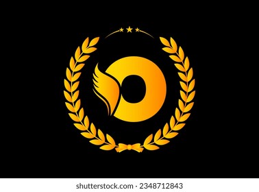 Initial monogram alphabet Text symbol design incorporated  with Wheat. Agriculture logo concept. Logo for agriculture business and company identity Pro Vector