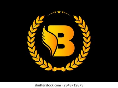 Initial monogram alphabet Text symbol design incorporated  with Wheat. Agriculture logo concept. Logo for agriculture business and company identity Pro Vector