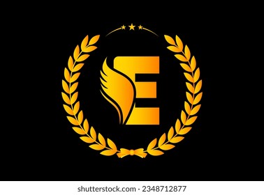 Initial monogram alphabet Text symbol design incorporated  with Wheat. Agriculture logo concept. Logo for agriculture business and company identity Pro Vector