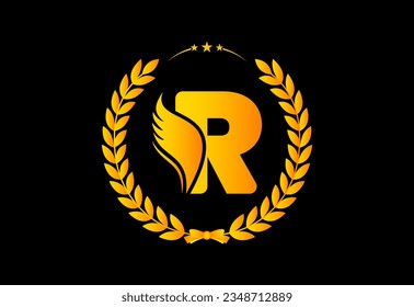 Initial monogram alphabet Text symbol design incorporated  with Wheat. Agriculture logo concept. Logo for agriculture business and company identity Pro Vector
