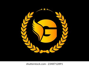 Initial monogram alphabet Text symbol design incorporated  with Wheat. Agriculture logo concept. Logo for agriculture business and company identity Pro Vector