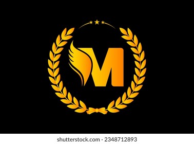 Initial monogram alphabet Text symbol design incorporated  with Wheat. Agriculture logo concept. Logo for agriculture business and company identity Pro Vector