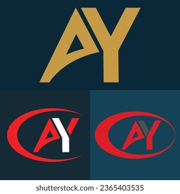  Initial Monogram AY letter Logo Design vector Template. Creative Letter AY Infinity Logo Design