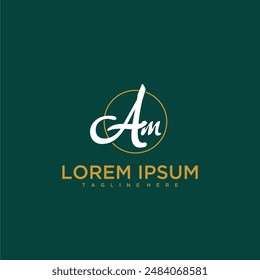 AM initial monogram for beauty and business logo
