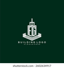 EG initial monogram building logo for real estate
