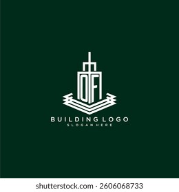 OF initial monogram building logo for real estate