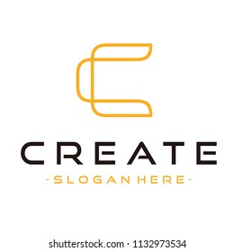 Initial / Monogram C tech logo design inspiration Vector