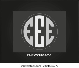 Initial monogram E Logo. White and black Circle Shape Origami Style isolated on black Background. Usable for Business and Branding Logos. Flat Vector Logo Design Template Element.