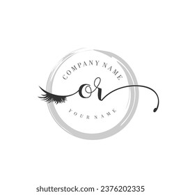 Initial OR monogram eye and eyelash handwriting