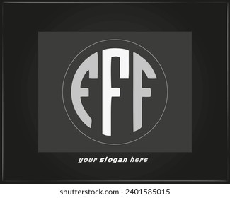 Initial monogram F Logo. White and black Circle Shape Origami Style isolated on black Background. Usable for Business and Branding Logos. Flat Vector Logo Design Template Element.