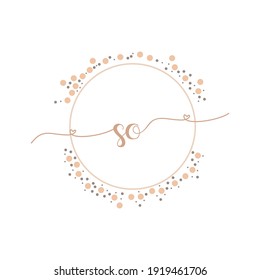 SO Initial monogram handwriting luxury illustration