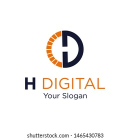 Initial / monogram HD H D logo design template inspiration