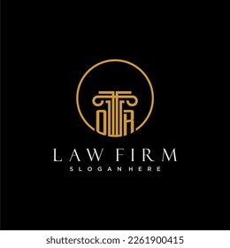 OR initial monogram for law firm with creative circle line