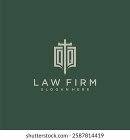 OR initial monogram for law firm with sword and shield logo image