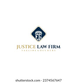EG initial monogram for lawfirm logo ideas with creative polygon style design