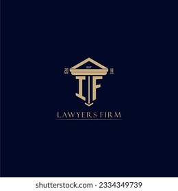 logotipo de la firma de abogados del monograma inicial con diseño de pilar