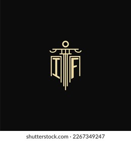 IF initial monogram for lawyers logo with pillar design ideas