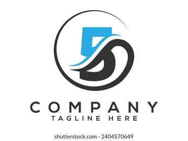 Initial Monogram Letter 5 Logo Design Vector Template. Modern letter logo design