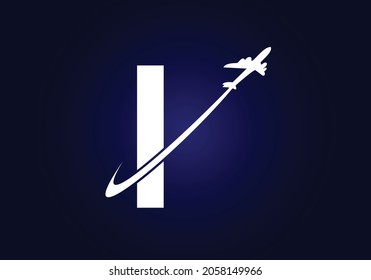 Initial I monogram letter alphabet with a travel logo design. Font emblem. Modern vector logotype for business and company identity.