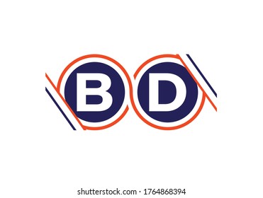 Initial Monogram Letter B D Logo Design Vector Template. B D Letter Logo Design
