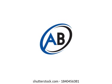 Initial Monogram Letter A B Logo Design Vector Template.