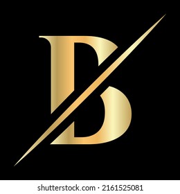 Initial Monogram Letter B Logo Design for Beauty, Royal Sign, Luxury and Fashion, Spa Company Vector Template. Luxury  Alphabet B Logo Golden Color Symbol