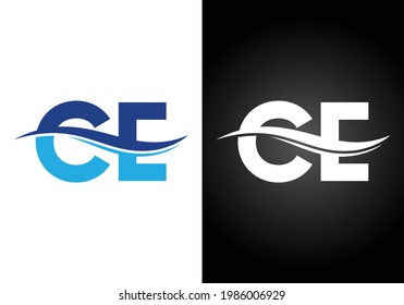 Initial Monogram Letter C E Logo Design Vector Template. C E Letter Logo Design