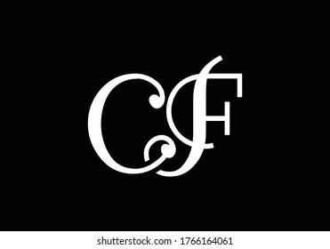 Initial Monogram Letter C F Logo Design Vectorvorlage. C F-Buchstaben-Logo-Design